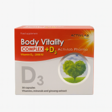 مركب Body Vitality + D3 مع الجنسنغ من أكتيف لاب (30 كبسولة)