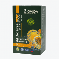 مشروب أكيشا توكس من Biovida بالبريبيوتيك والبروبيوتيك - بنكهة الباشن فروت (20 كيس)