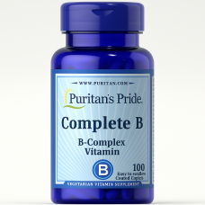 فيتامين ب المركب الكامل من Puritan's Pride (100 قرص مغلف)