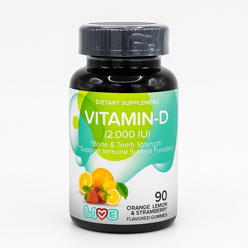 ليفز فيتامين د من (2000 وحدة دولية) بنكهة البرتقال والليمون ، 90 قطعة