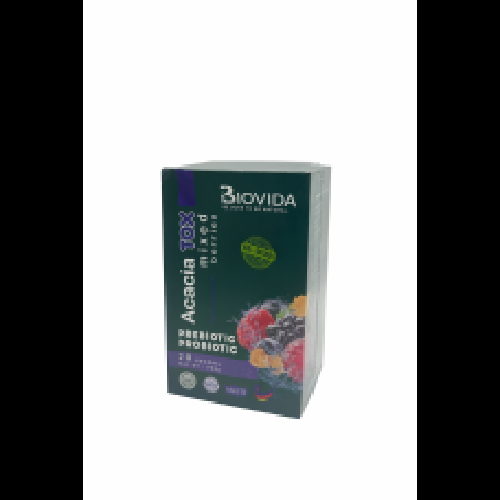 مشروب أكيشا توكس من Biovida بالبريبيوتيك والبروبيوتيك - بنكهة التوت المشكل (20 كيس)