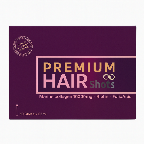 شوتات الشعر الفاخرة مع 10000 مجم كولاجين بحري وبيوتين كورس ثلاث اشهر