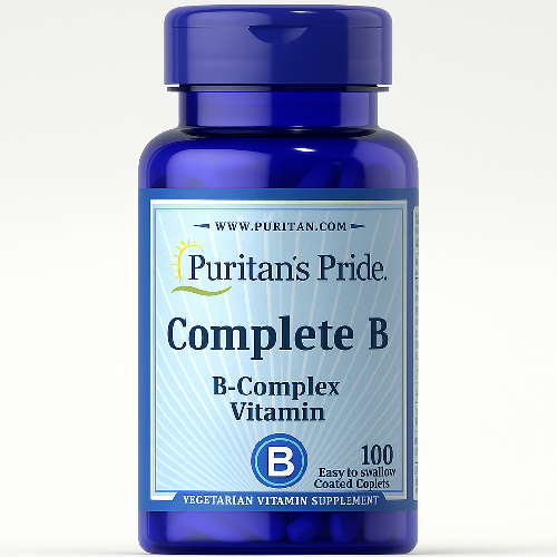 فيتامين ب المركب الكامل من Puritan's Pride (100 قرص مغلف)	